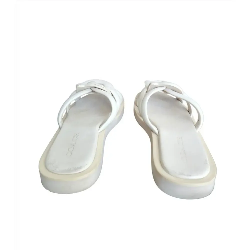 COACH C8983 Georgie Chalk Leather Open Toe Sandals Shoes Women's Size 8.5 B - Picture 4 of 8